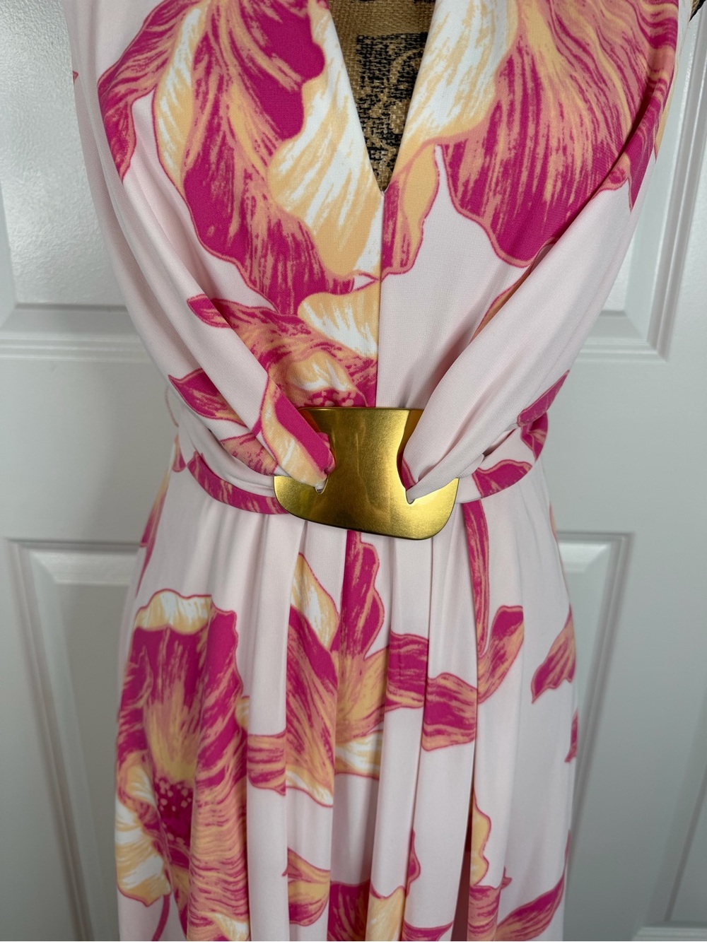 Donna Karan New York Floral Halter Maxi Dress NWT Size 4 - Picture 5 of 10